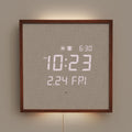 mooas Full Moon LED Silent Wooden Digital Wall Clock with Remote Control, Backlight Nightlight Digital Wood Wall Clock, Sunrise Alarm Melody, 5 Level Brightness Modern Decorative Office Livingroom