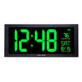 AcuRite 14.5" Large Digital LED Oversized Wall Clock with Date and Temperature, Perfect for Home or Office (75127M), Red
