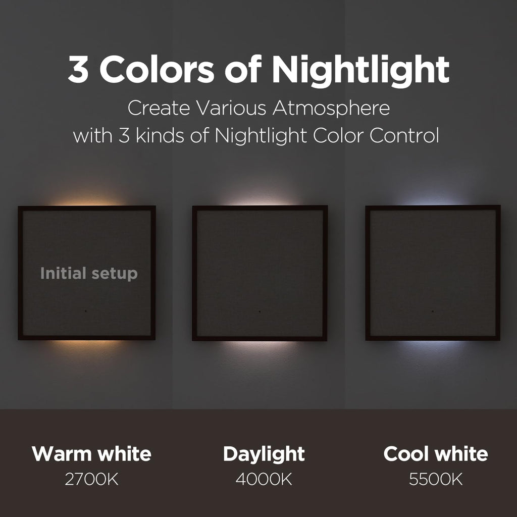 mooas Full Moon LED Silent Wooden Digital Wall Clock with Remote Control, Backlight Nightlight Digital Wood Wall Clock, Sunrise Alarm Melody, 5 Level Brightness Modern Decorative Office Livingroom